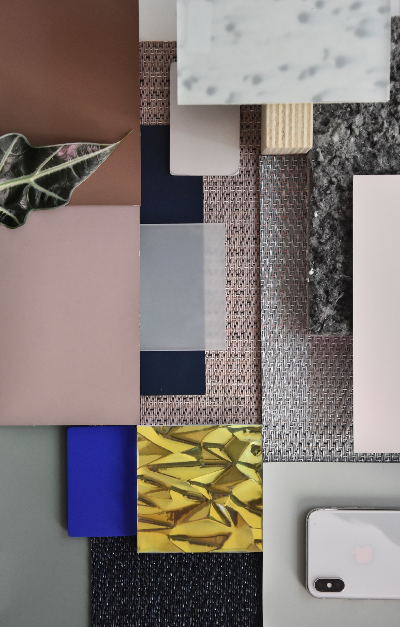 palette matériaux rose poudré