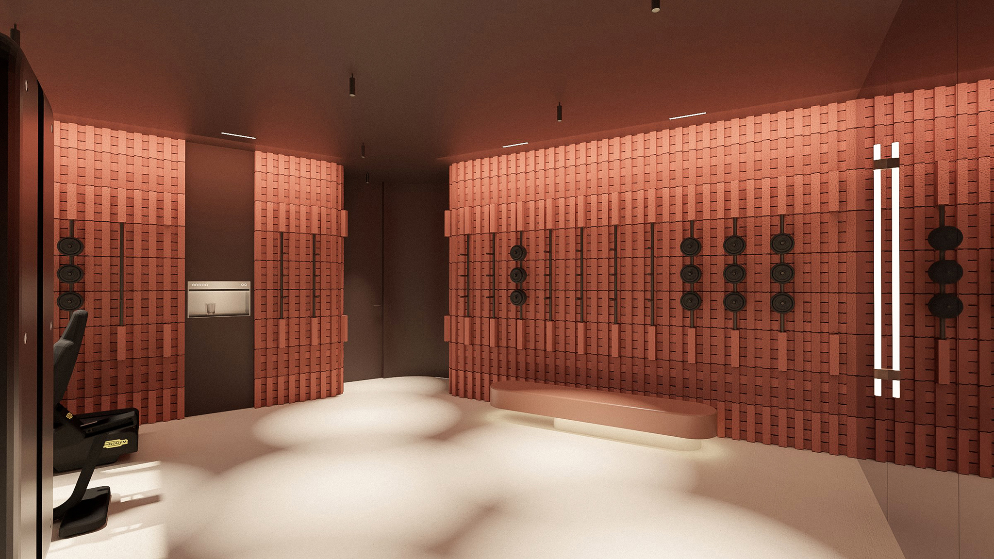 rénovation salle de sport haut de gamme brique