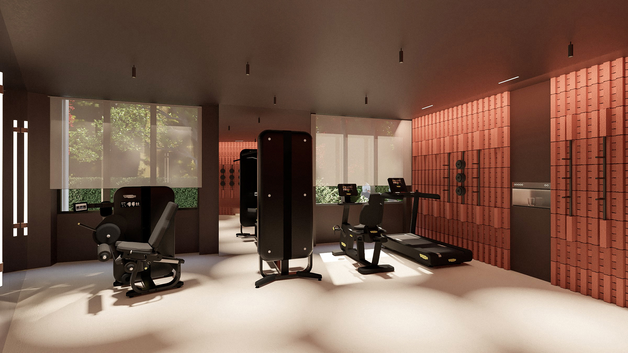 rénovation salle de sport privée haut de gamme