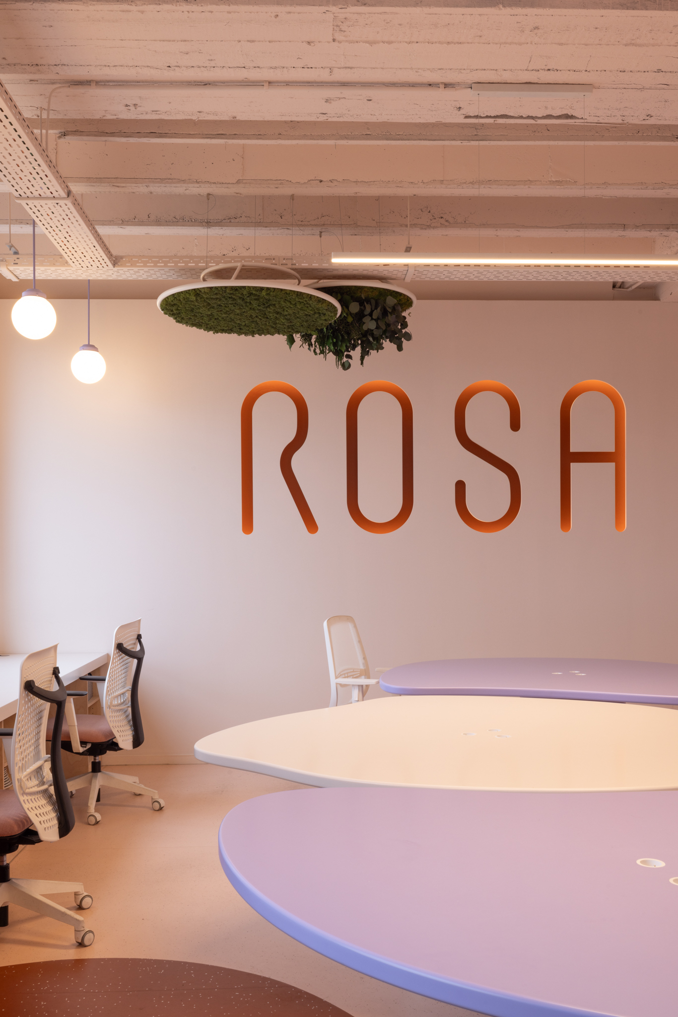 Contre-cloison MDF avec détourage Rosa et éclairage indirect.